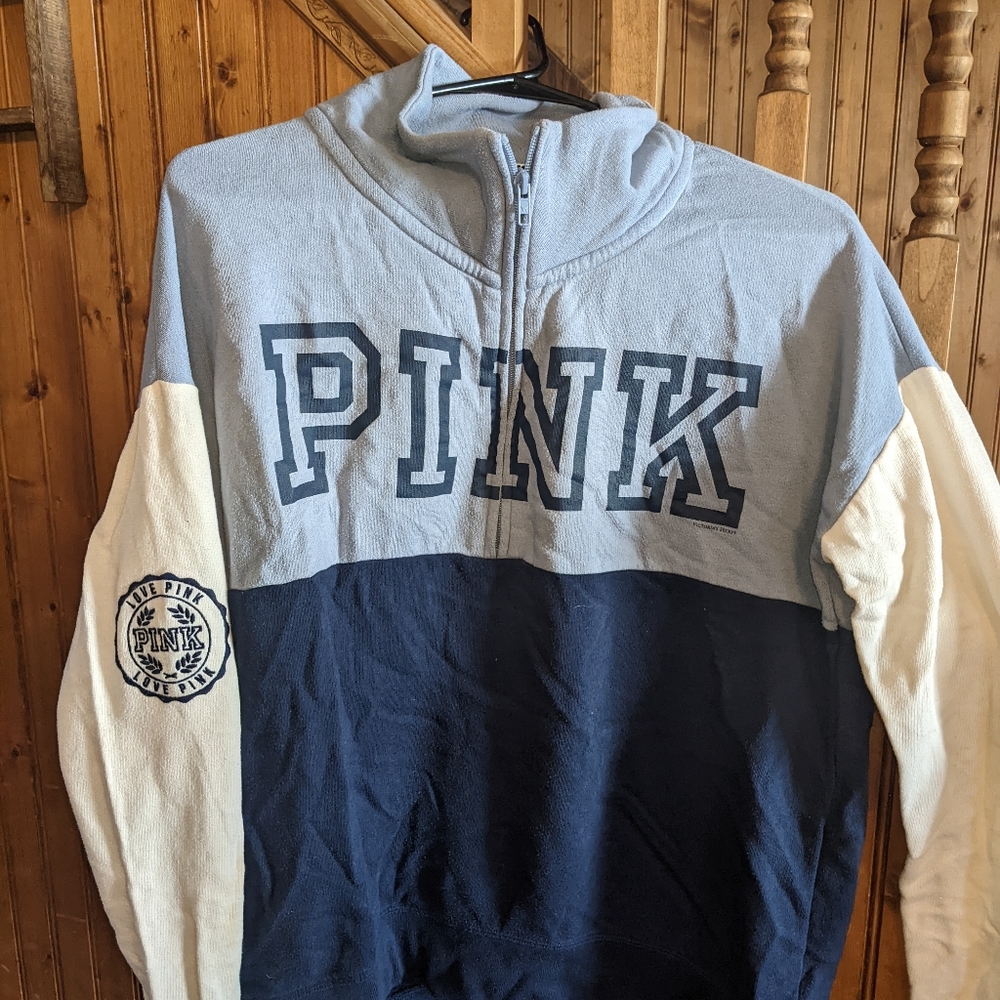 Pink 1/4 zip sweatshirt